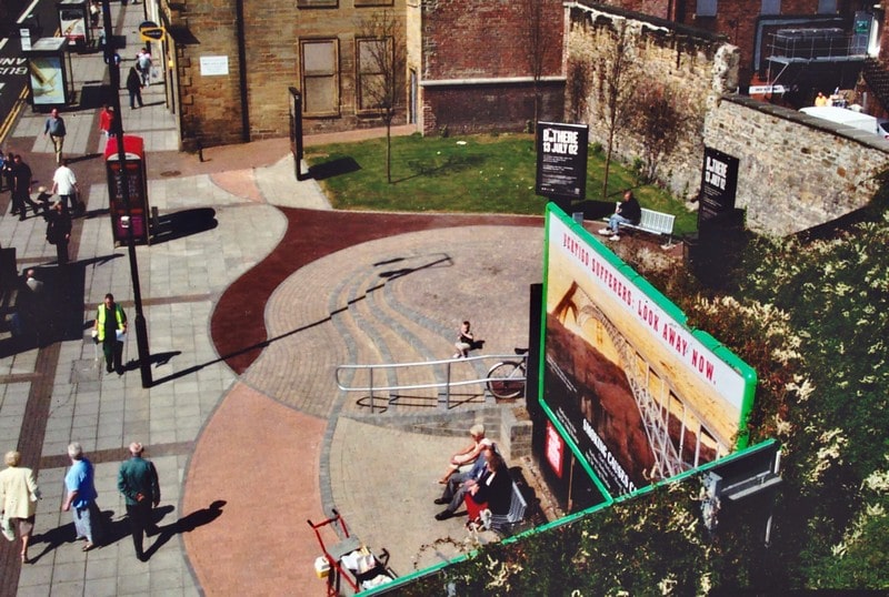 Urban space for town centre shoppers - hard paving