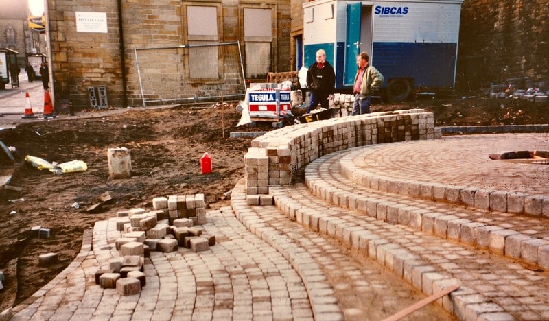 Hard paving under construction