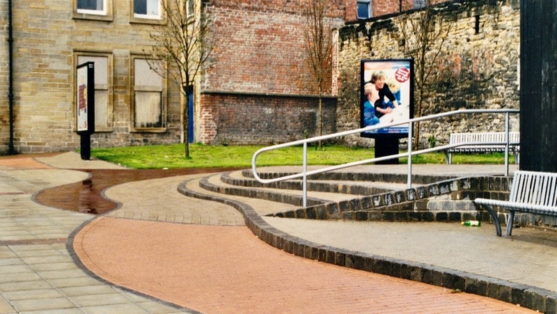 Urban space just after completion