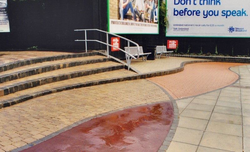 Urban space just after completion