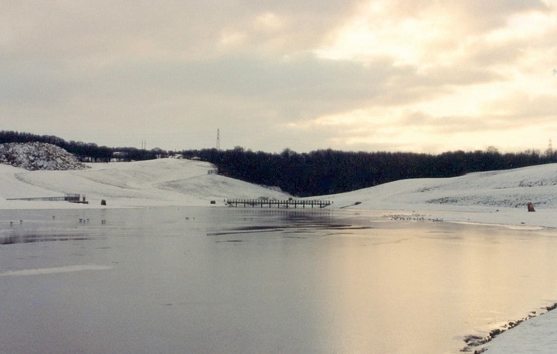 View across the lake in winter