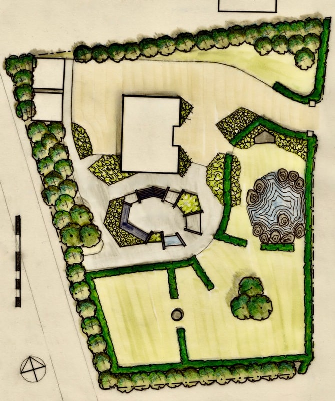 Concept drawing for large garden