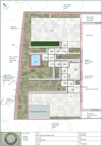 Concept plan for stepped garden